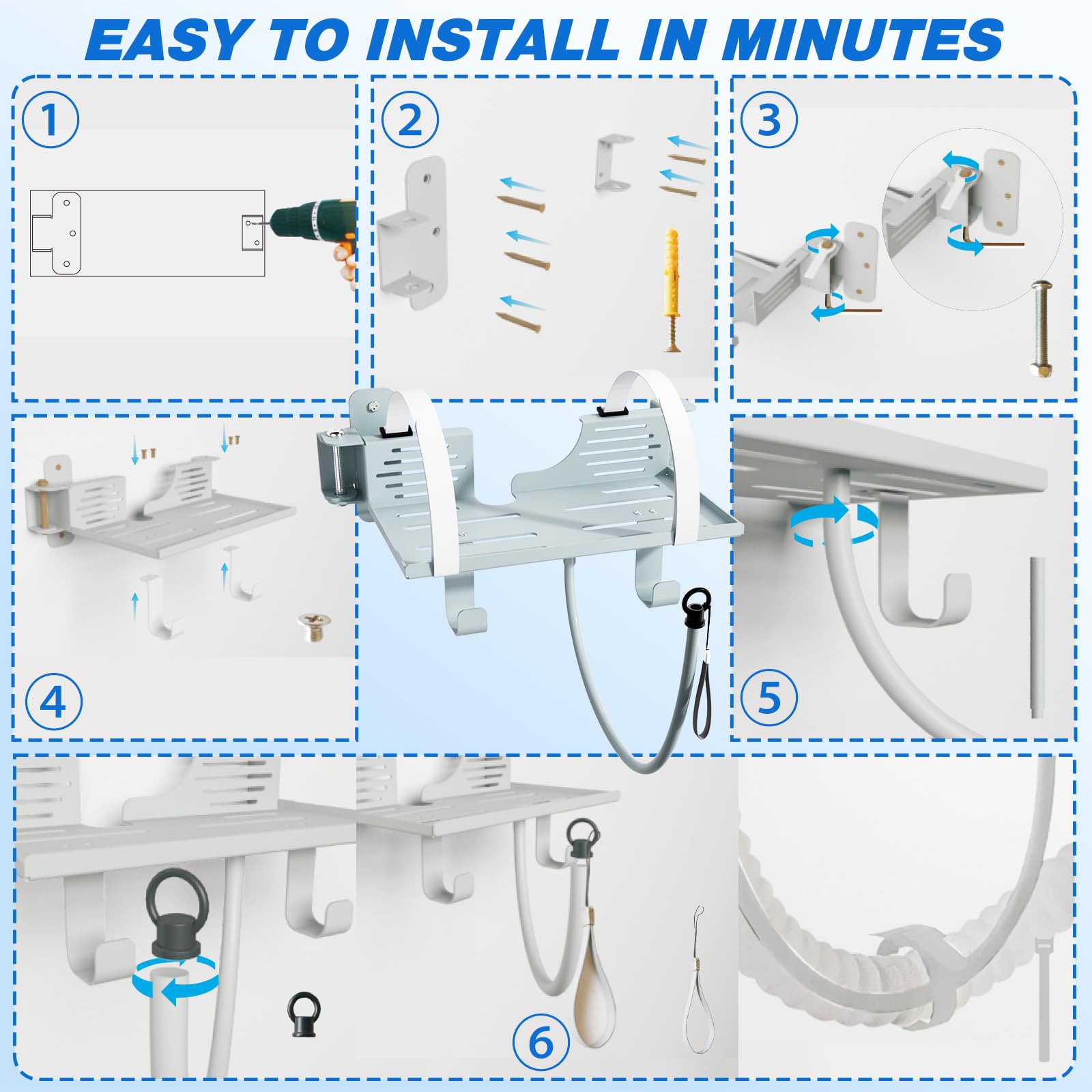 Godboat CPAP instalación rápida con tornillos y anclajes.