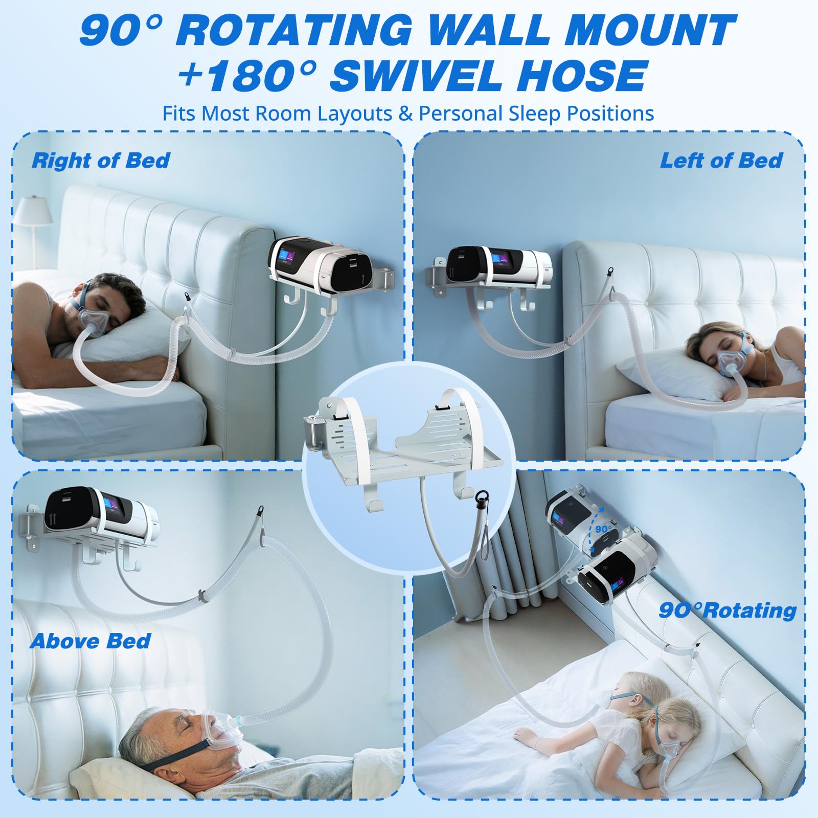 Godboat CPAP montaje metálico resistente que ofrece soporte duradero.