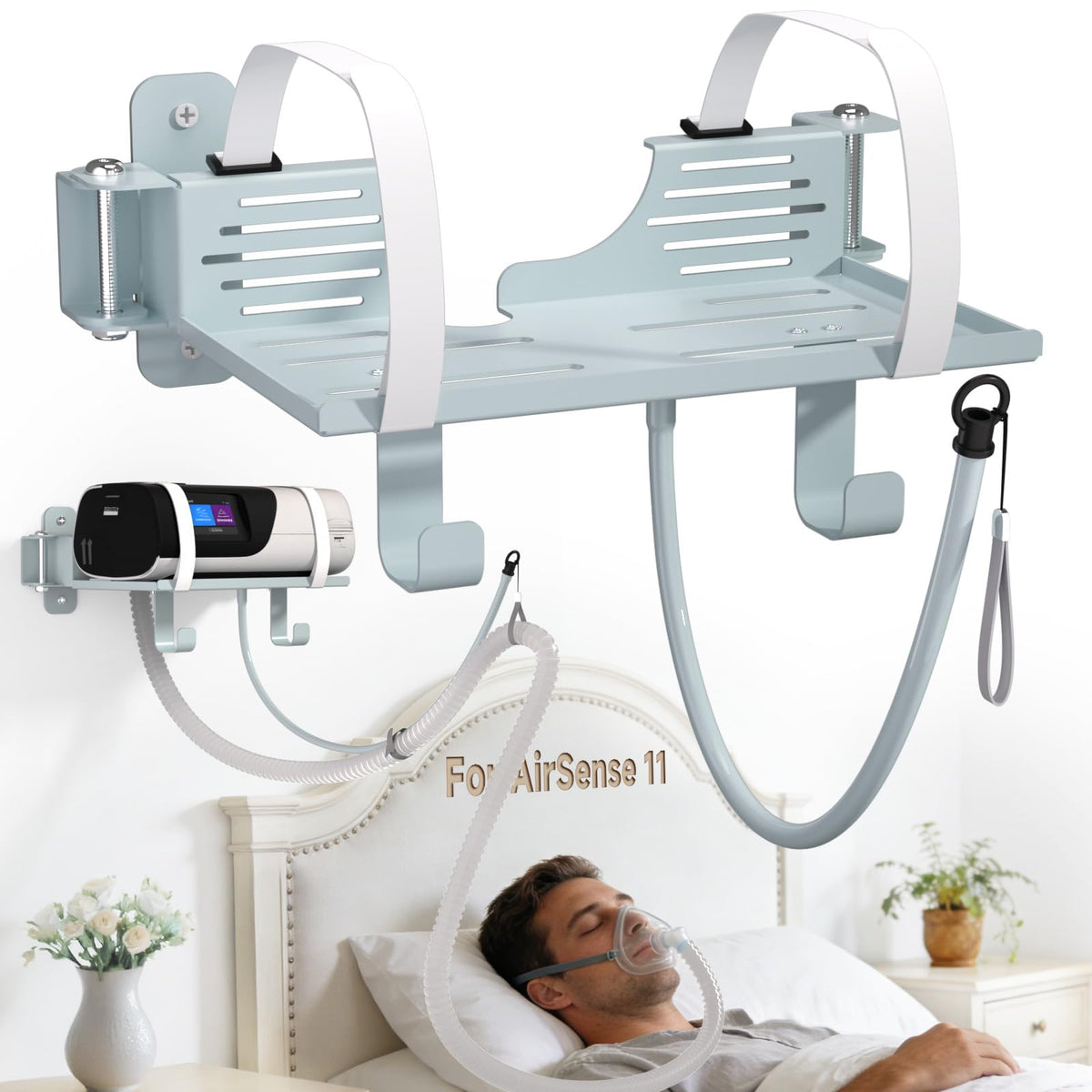 Godboat CPAP montado en pared para AirSense 11, soporte estable.