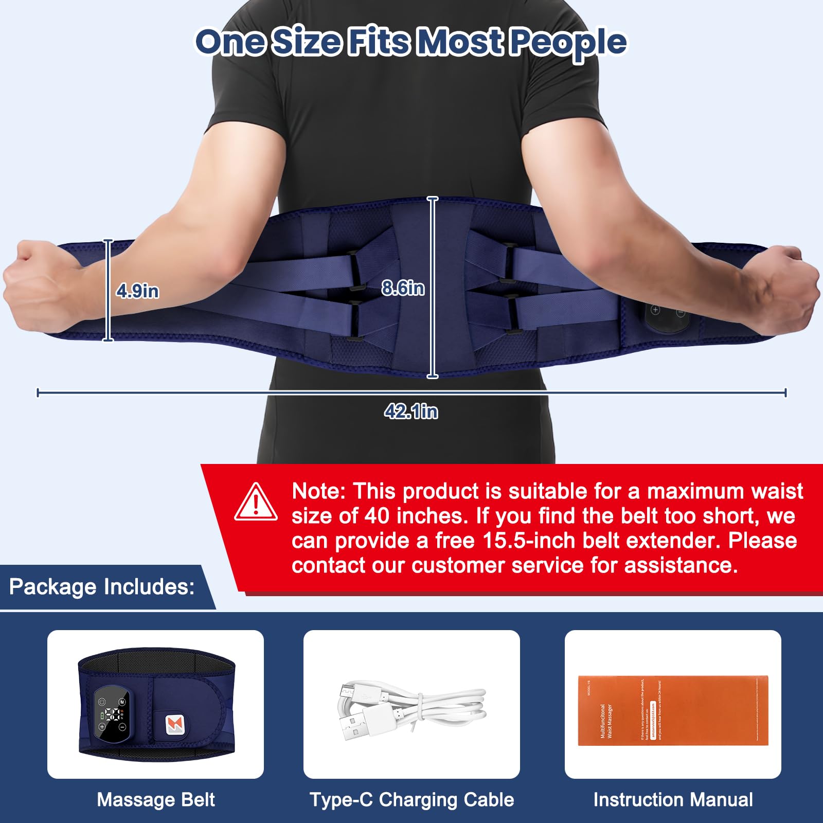 GoFujuco Masaje lumbar con calor, niveles ajustables para mayor comodidad