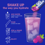 GoHydrate 30 porciones para viaje diario, fácilmente transportable.