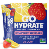 GoHydrate bolsas electrolitos sin sodio, sabor fresa limon, para hidratación rápida