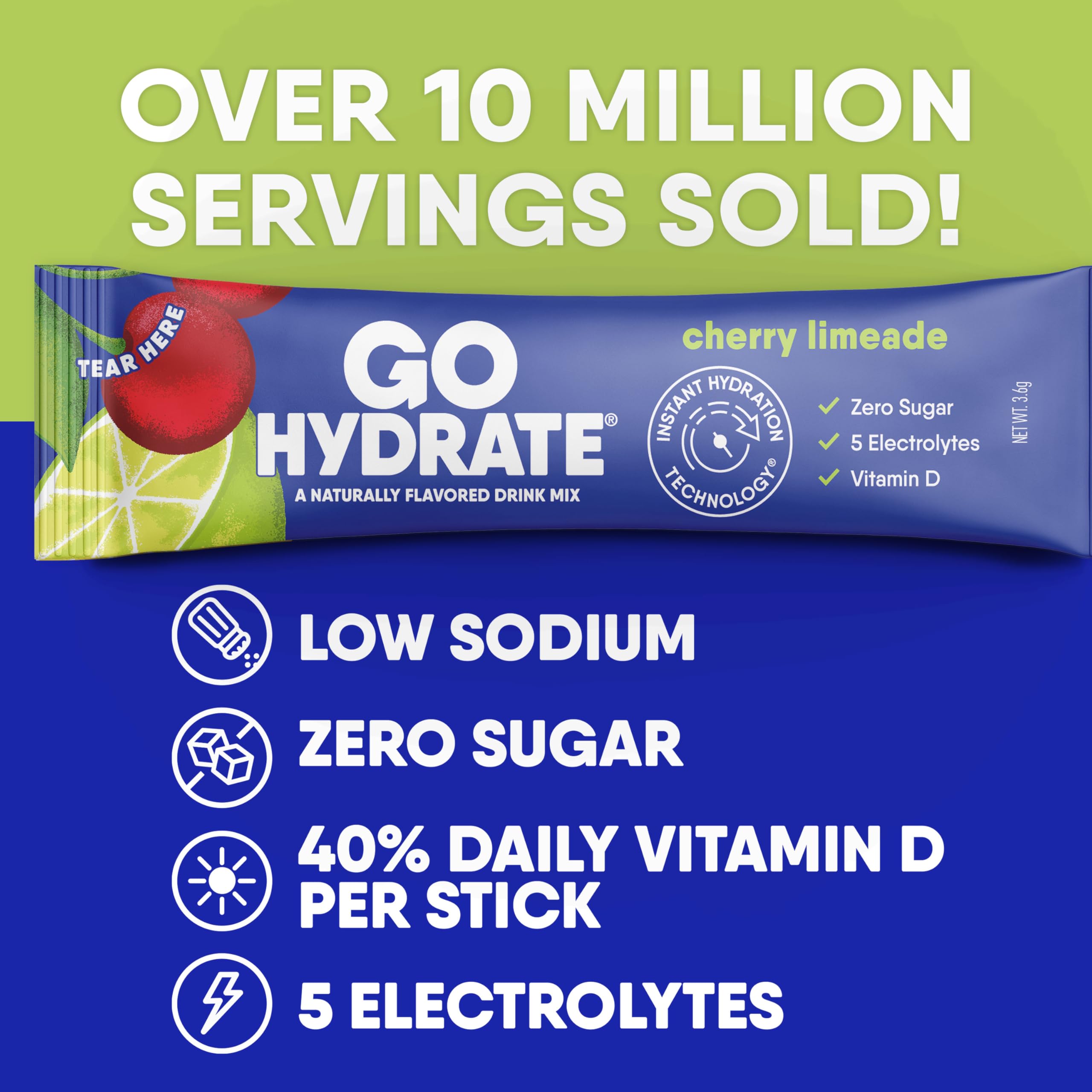 GoHydrate fórmula isotónica con 5 electrolitos y vitamina D3.