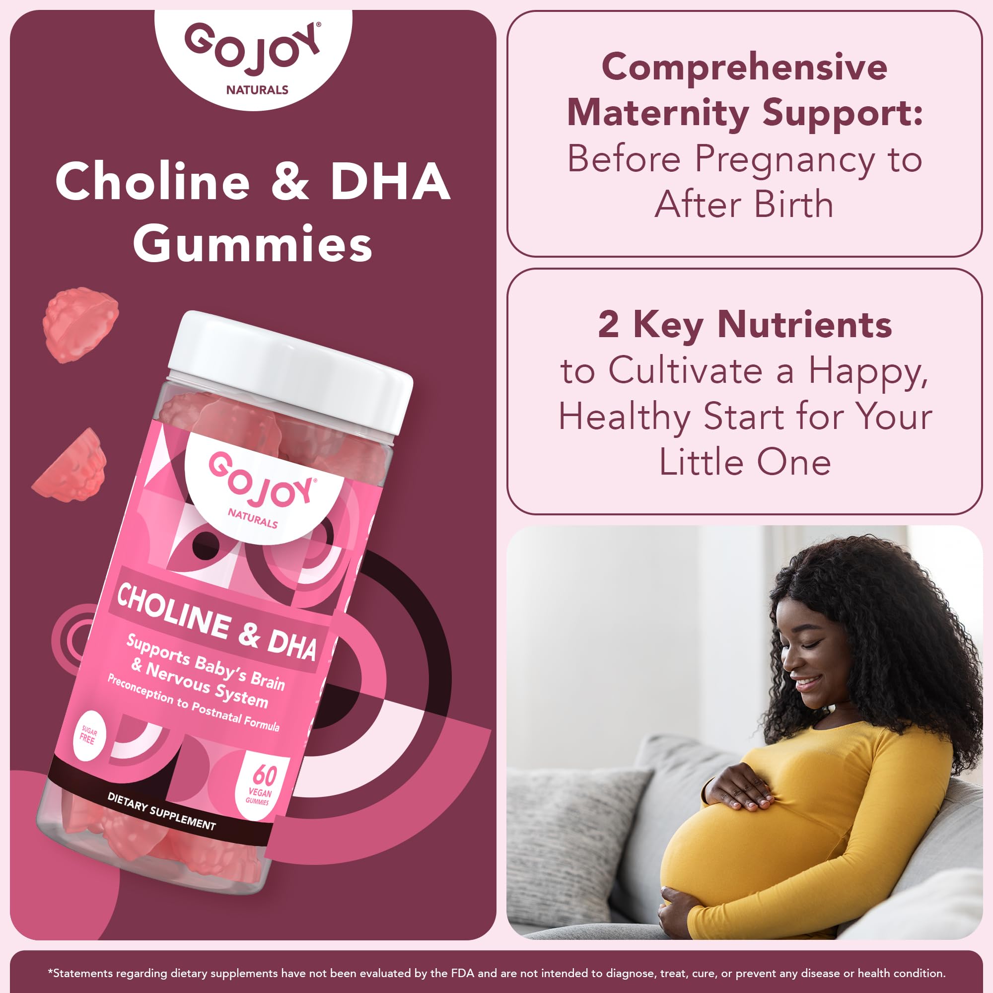 GOJOY NATURALS gomitas prenatales sin gluten para dieta consciente