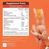 Manos sostienen gomitas GOJOY Naturals naranjas, sabor y practicidad.
