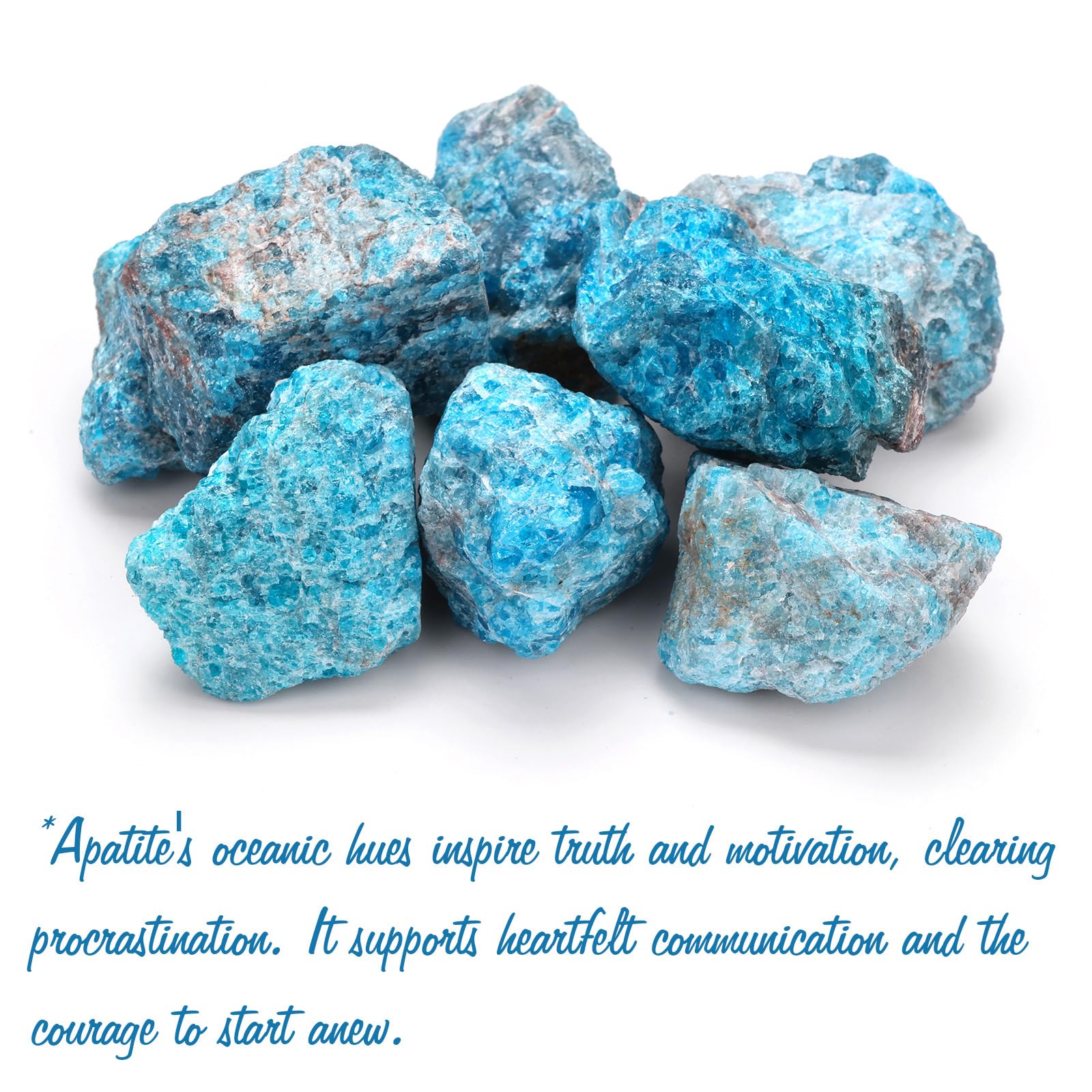 GolbalJew Apatita: cristales naturales en bruto para colección y decoración del hogar.
