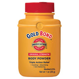 Polvo medicado Gold Bond de fuerza clásica para frescura diaria y uso de viaje.