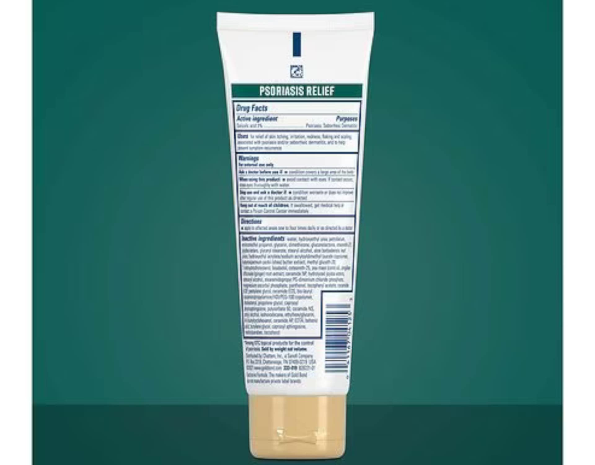Gold Bond Ultimate psoriasis relief textura cremosa para hidratación sostenida.