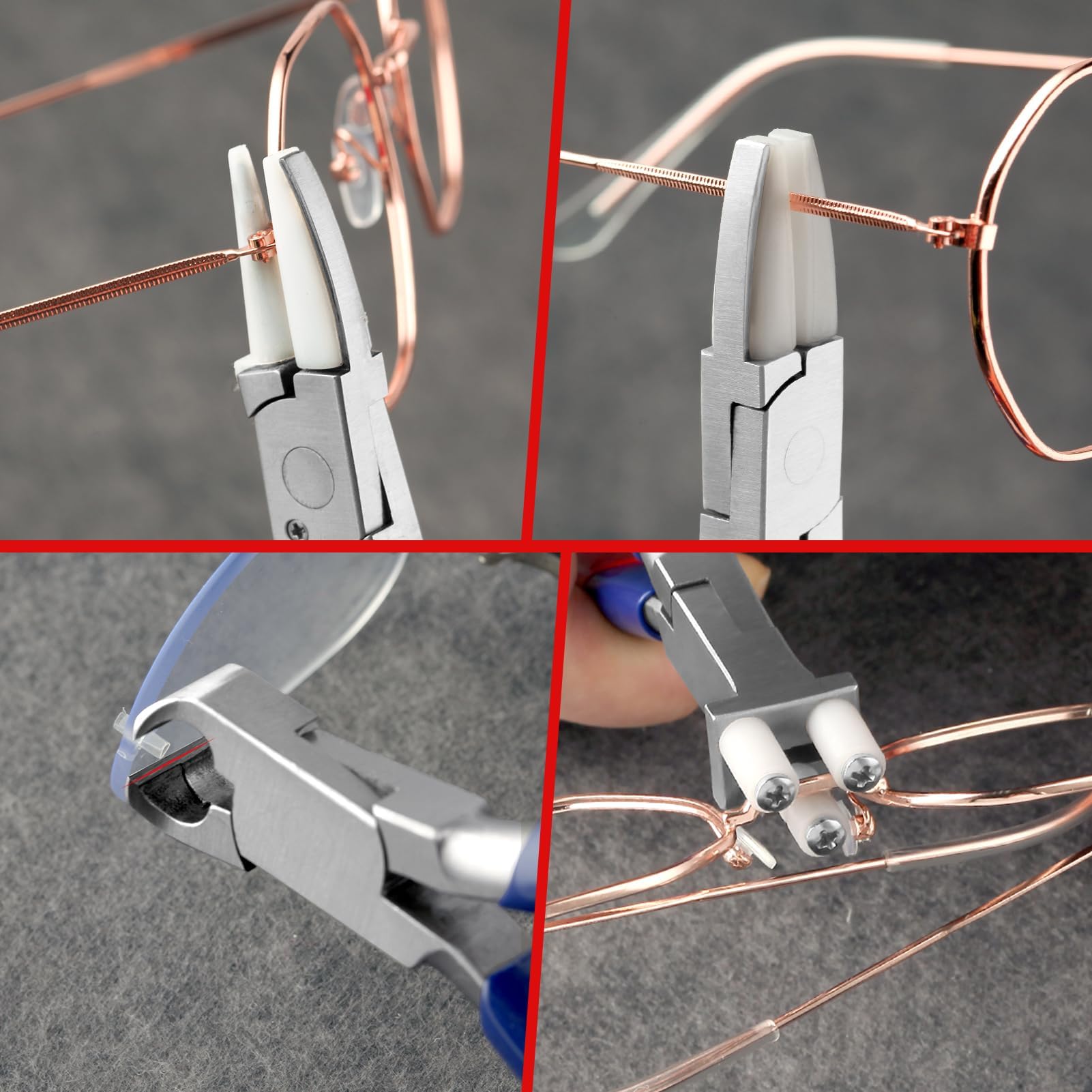 GOLD DEER alicate gafas puntas curvas para fijar tornillos