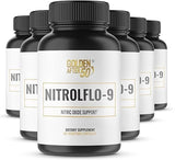 NitrolFlo-9 de Golden After 50 en botella para energía sostenida en la rutina diaria