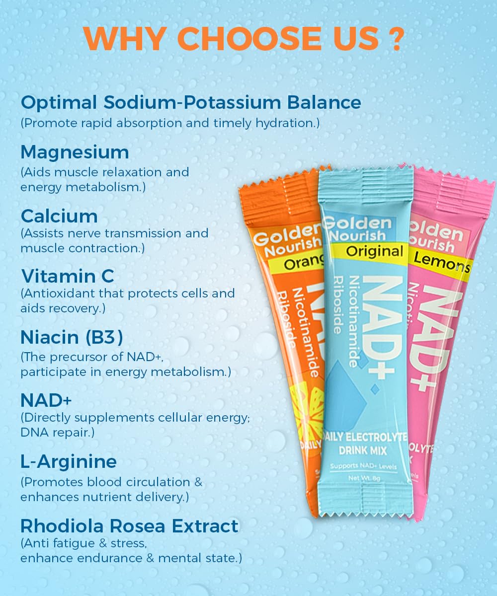Golden Nourish electrolitos en polvo limón, sabor refrescante sin azúcar para keto.