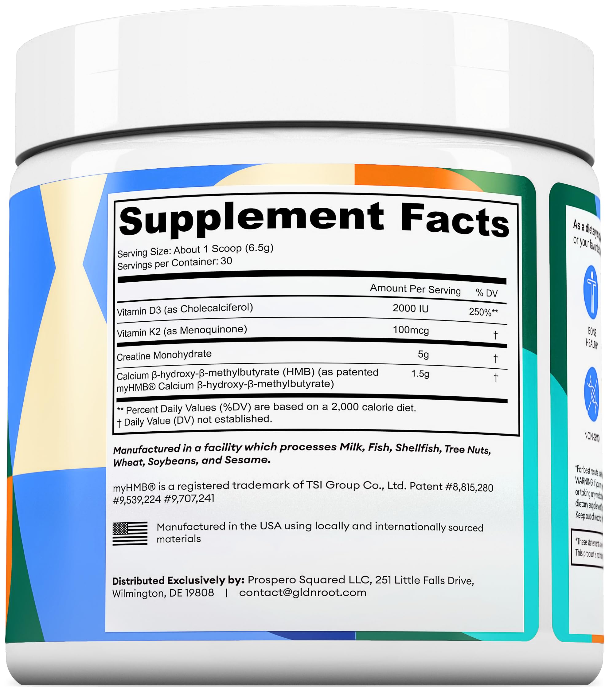 GoldenRoot GLDN Creatine HMB: caja compacta para almacenamiento ordenado