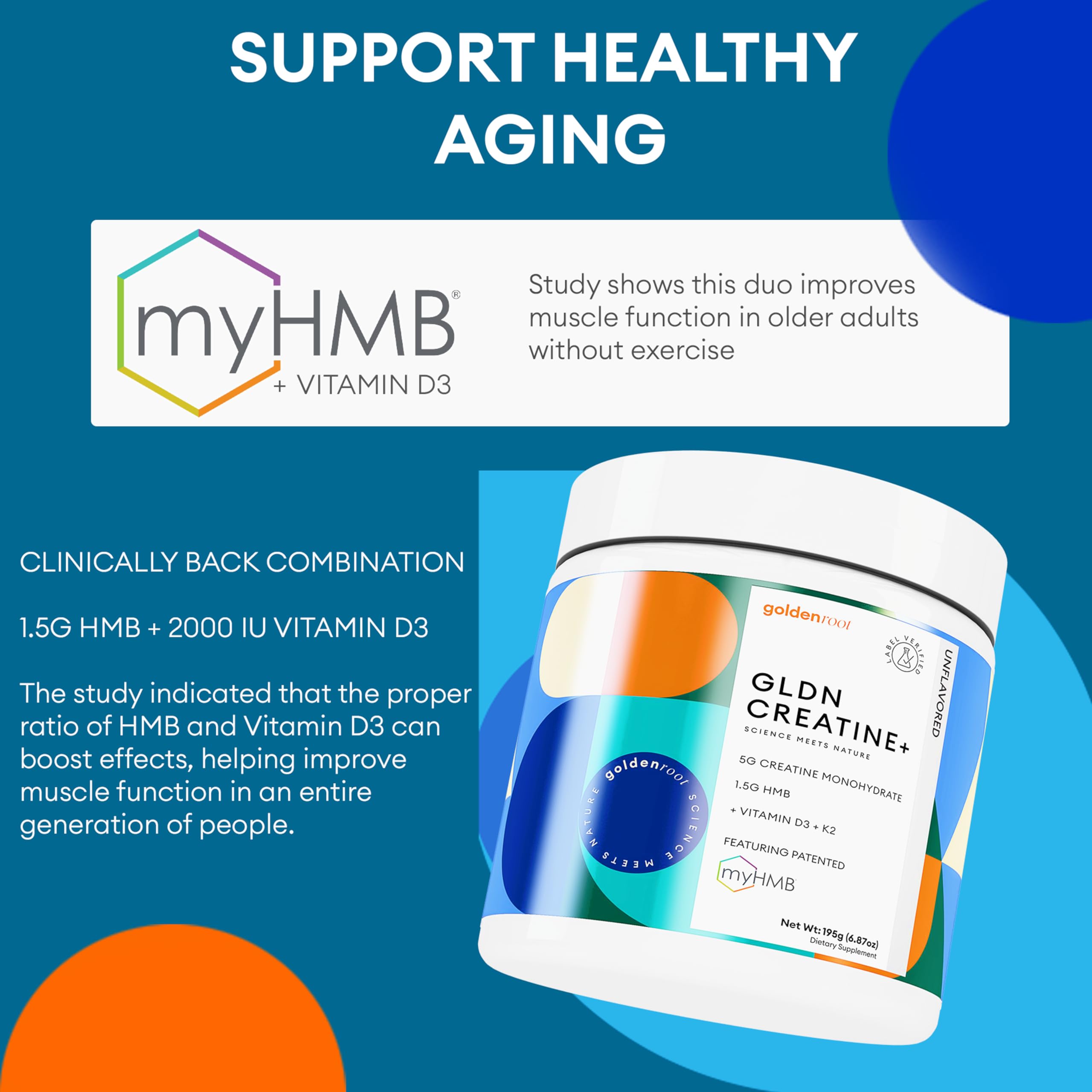 GoldenRoot GLDN Creatine HMB: toma con agua para mantener energía durante el entrenamiento