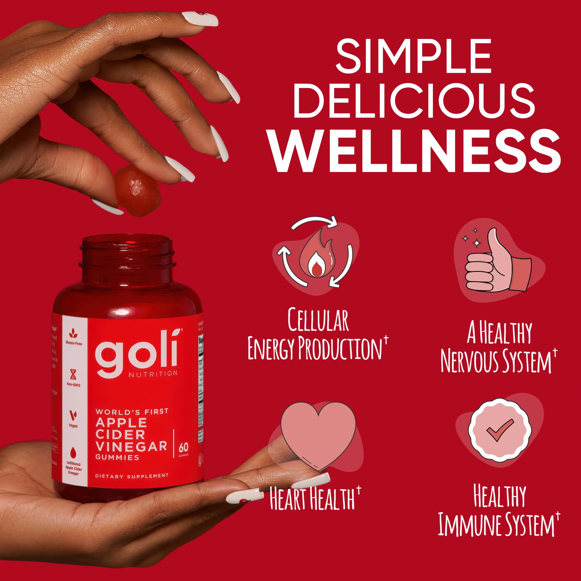 Goli ACV Gummies close-up: gomitas suaves y mordidas fáciles