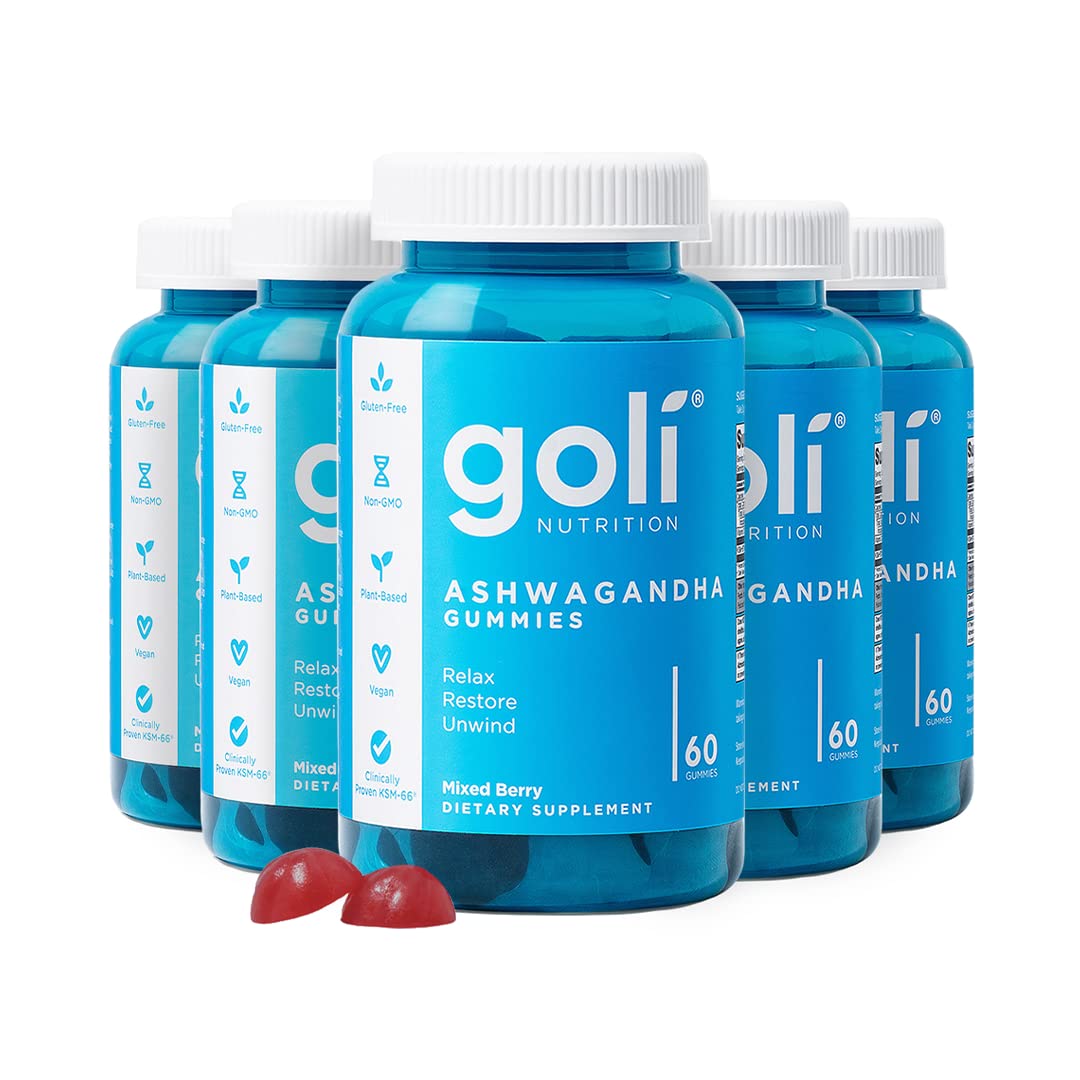 Envase de Goli Ashwagandha KSM-66 para uso diario.