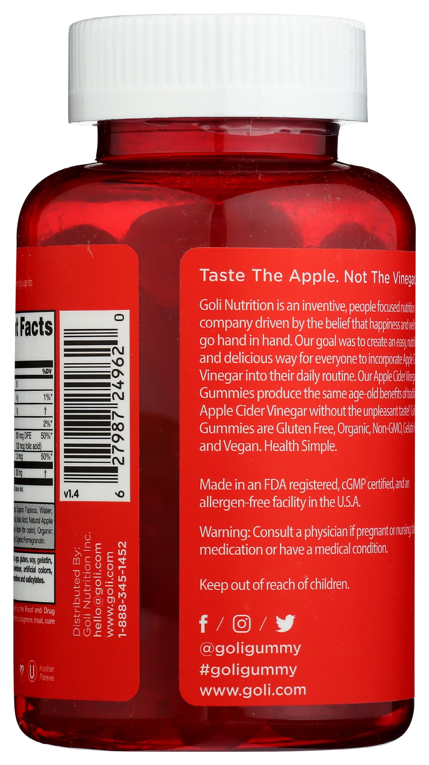 Goli gominolas de vinagre de manzana, sabor natural para un ritual diario.