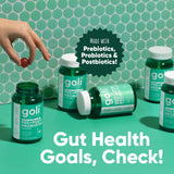 Goli Pre+Post+Probióticos Gomitas textura masticable suave para una experiencia agradable.