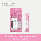 Go Mouthwash paquetes sin alcohol, suave para uso diario