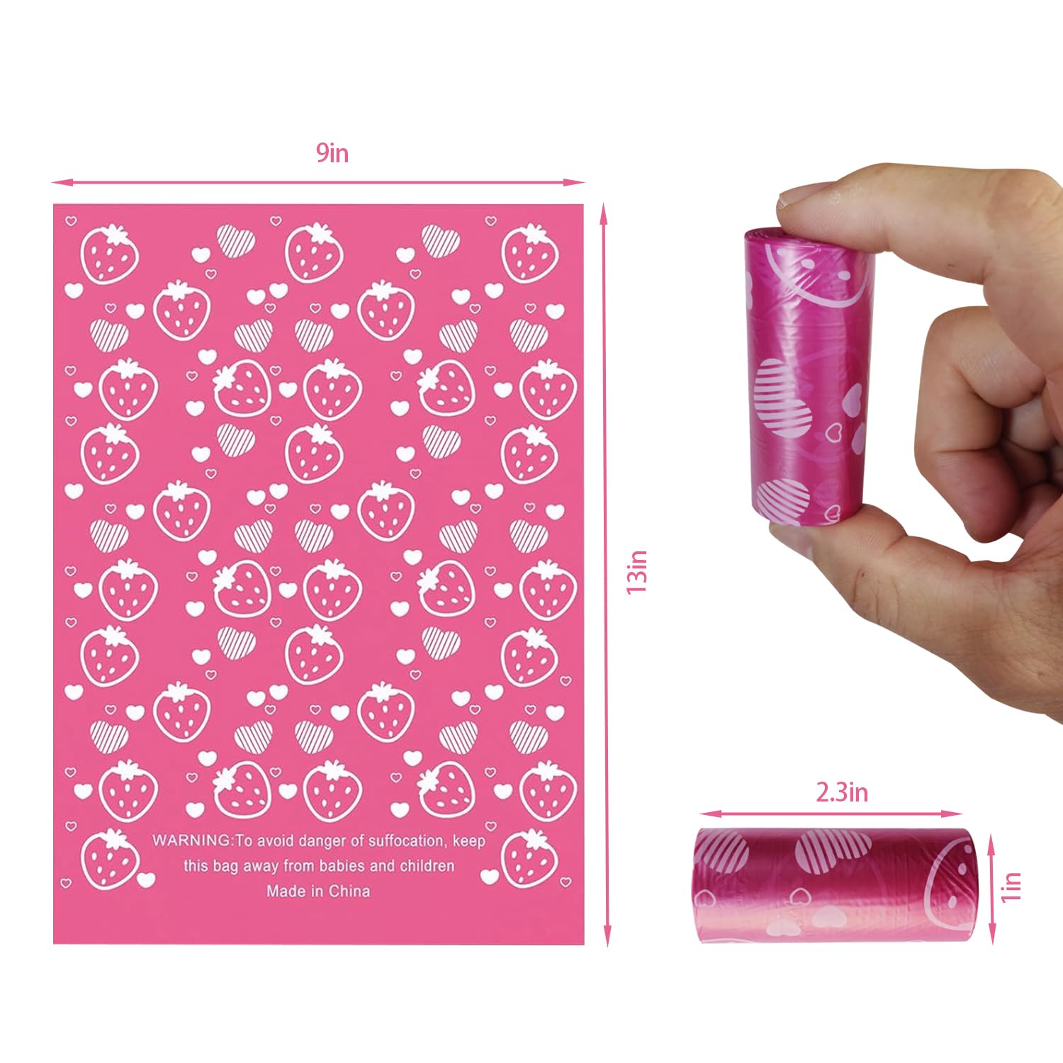 Bolsas Gongjiang rosa desechables ocultando contenido y olores suaves