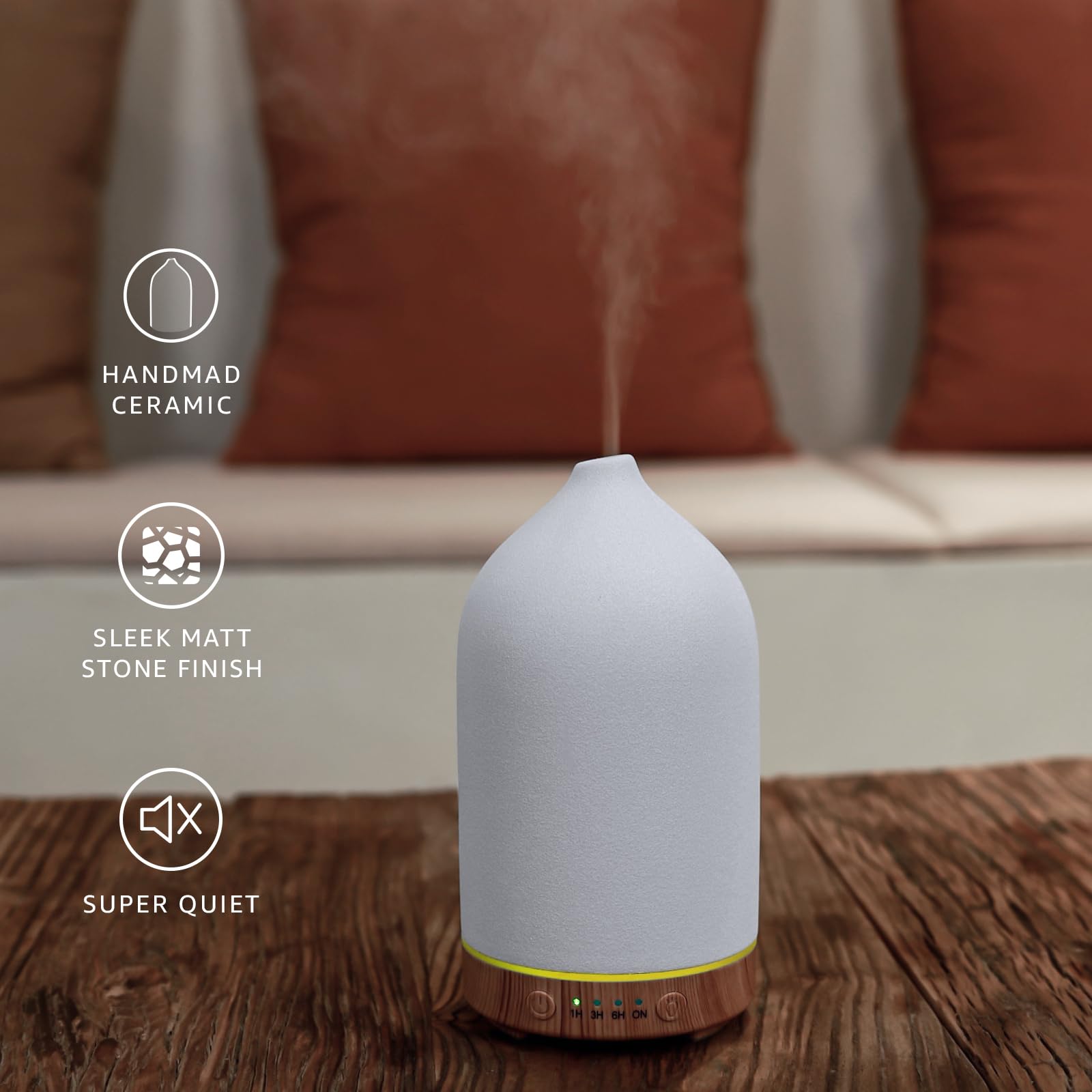 Gooamp difusor cerámico con apagado automático para seguridad nocturna