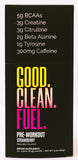 Good Clean Fuel Pre-entrenamiento en empaque, sabor fresa, listo para iniciar tu sesión.