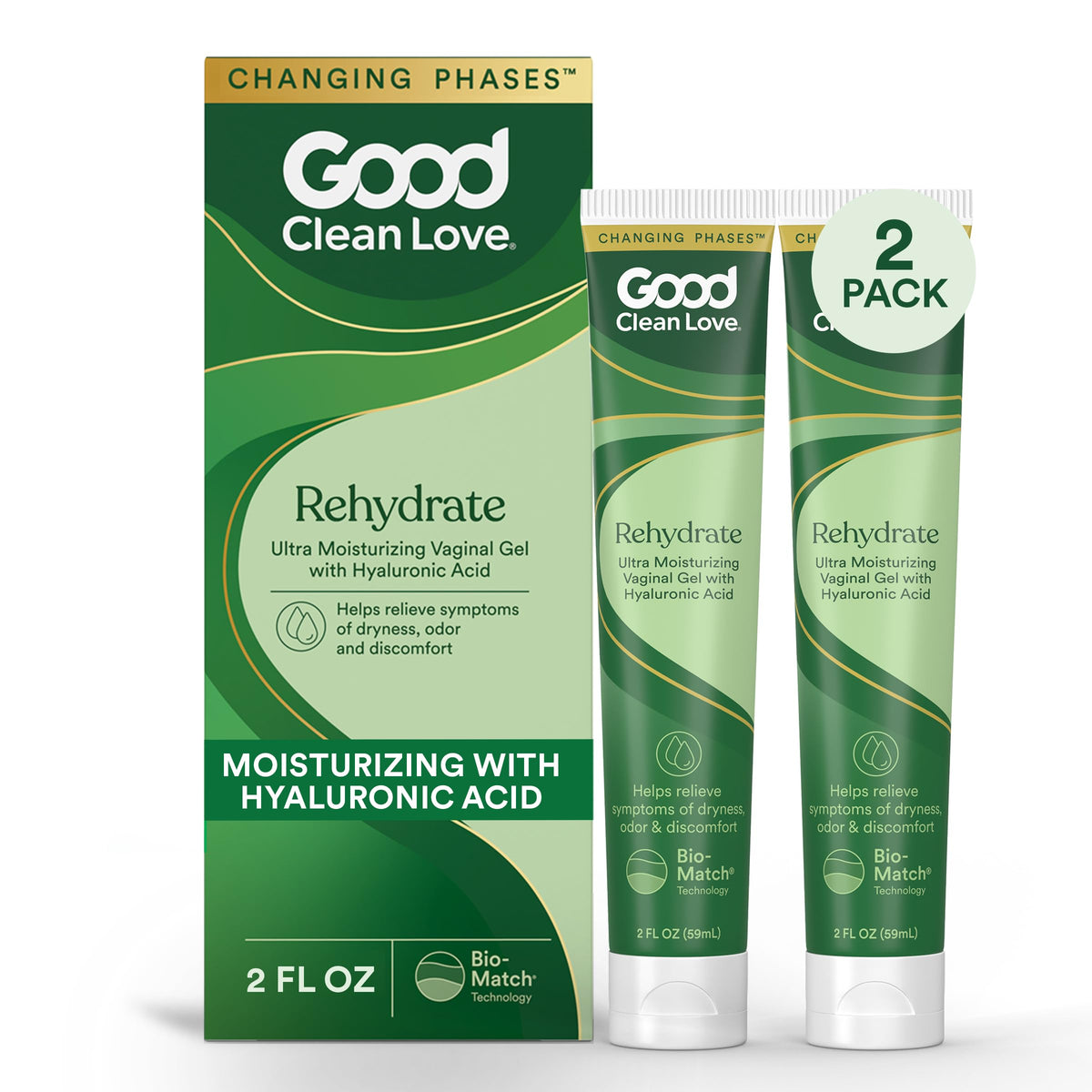 Good Clean Love Rehydrate: bote y aplicador para alivio suave de la sequedad vaginal
