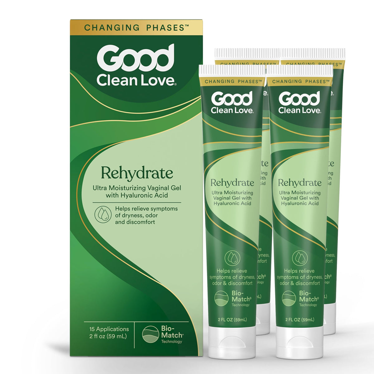 Good Clean Love Rehydrate gel vaginal 2 oz para hidratación suave y duradera