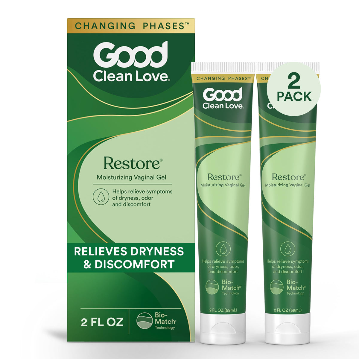 Good Clean Love Restore Gel con aplicador: alivio suave para la sequedad íntima diaria