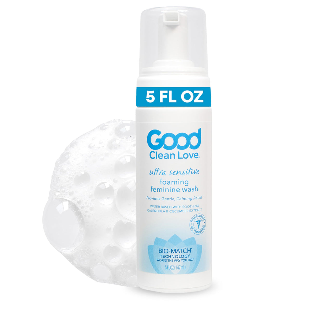 Good Clean Love Ultra Sensitive espuma suave para higiene íntima, calmante y libre de fragancias