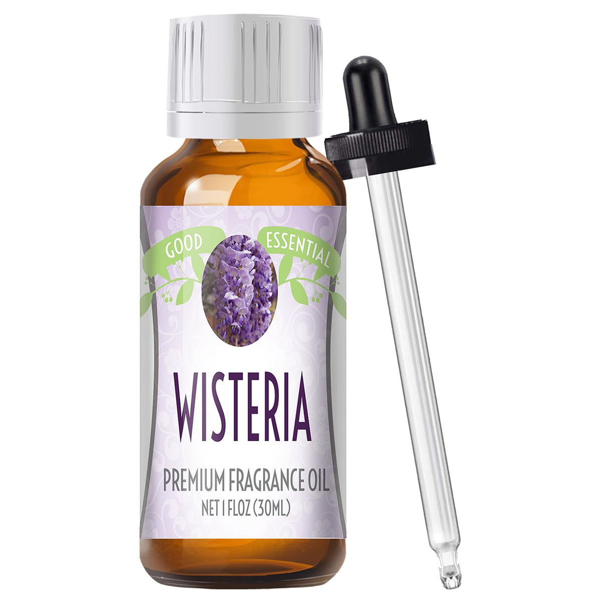 Good Essential Aceite de fragancia Wisteria, botella ámbar, ideal para difusor y velas perfumadas