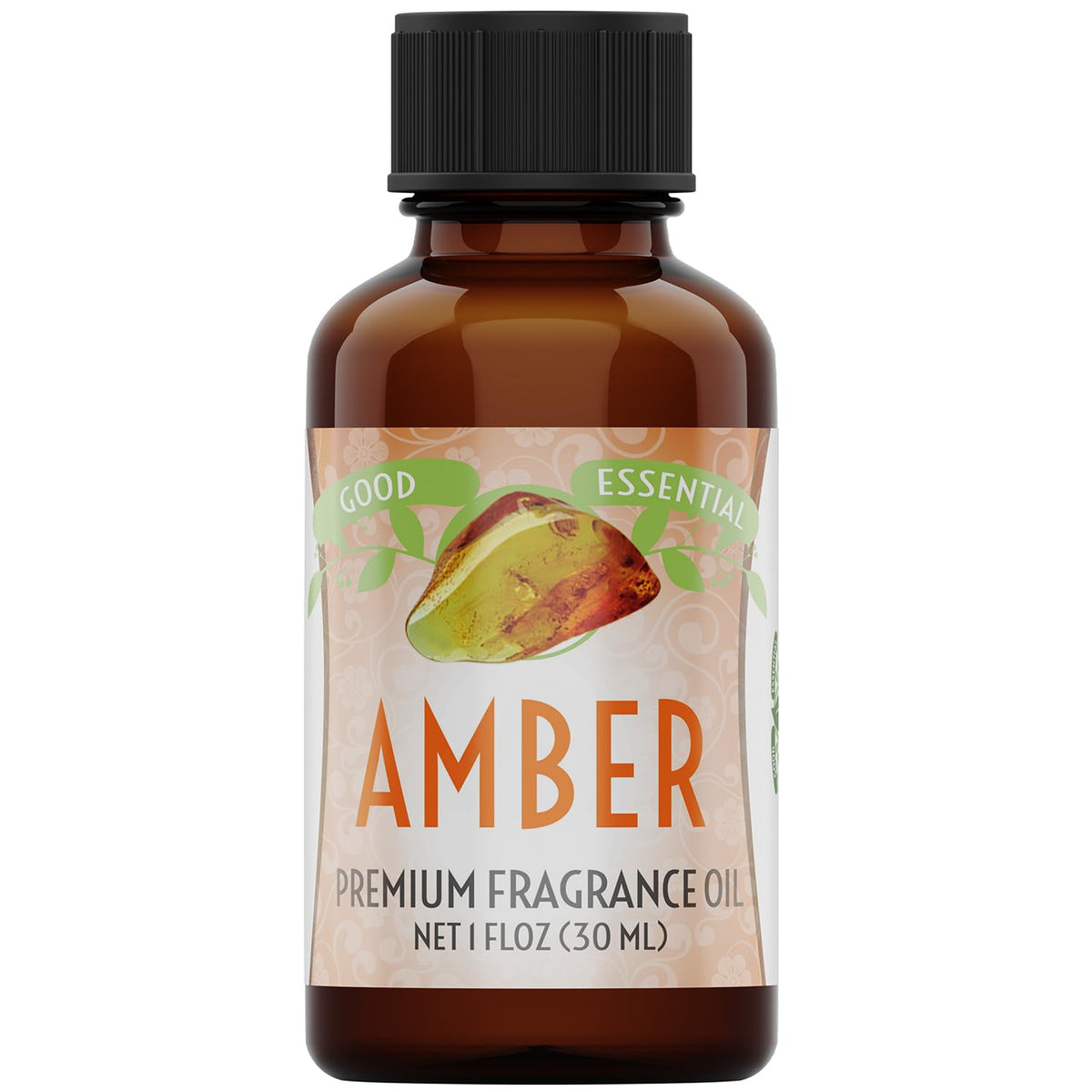 Good Essential aceite fragancia ambar en botella con gotero para perfumar espacios.