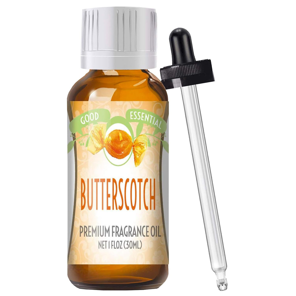 Good Essential aceite fragancia caramelo mantequilla en botella ámbar, ideal para difusor y ambientación otoñal.