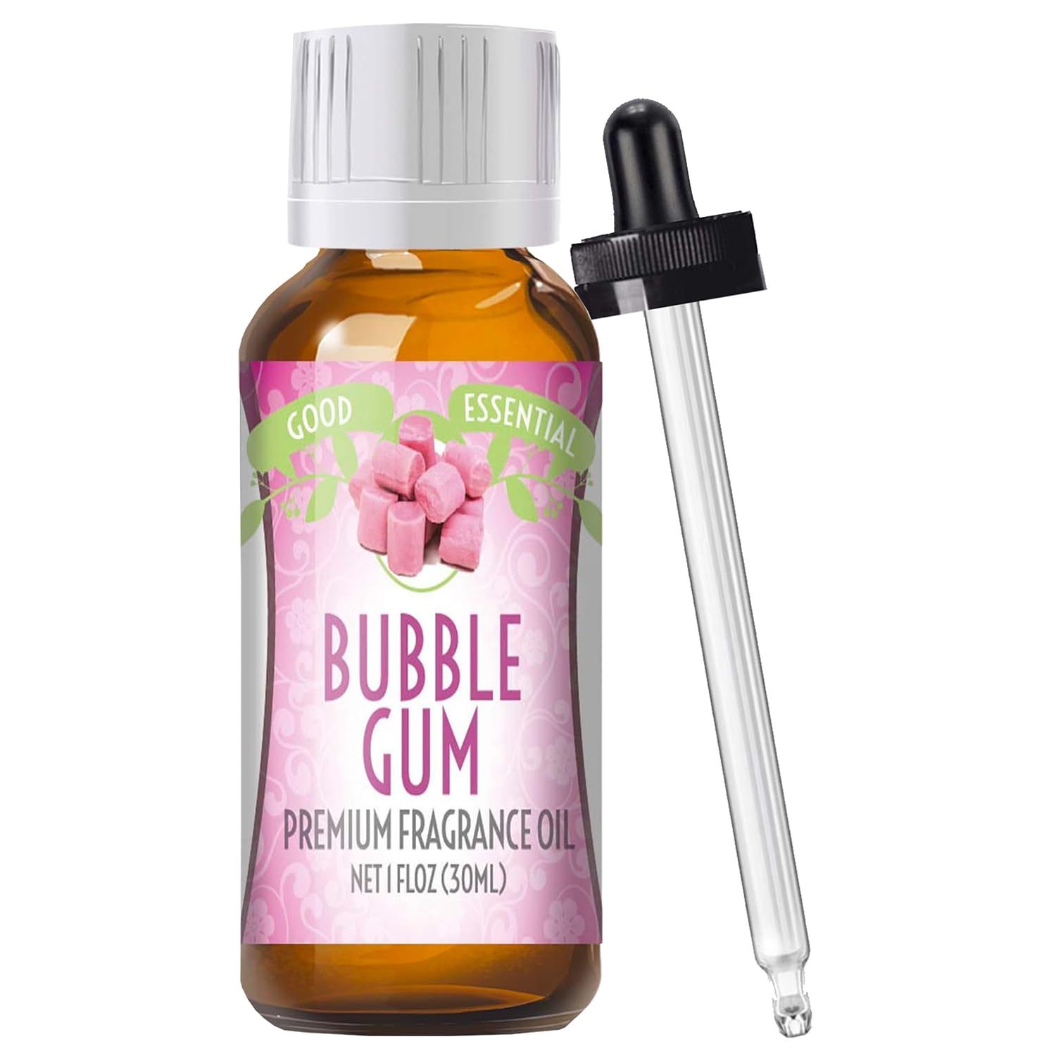 Good Essential Aceite fragancia chicle, botella de 30 ml ámbar, ideal para difusor y proyectos caseros.