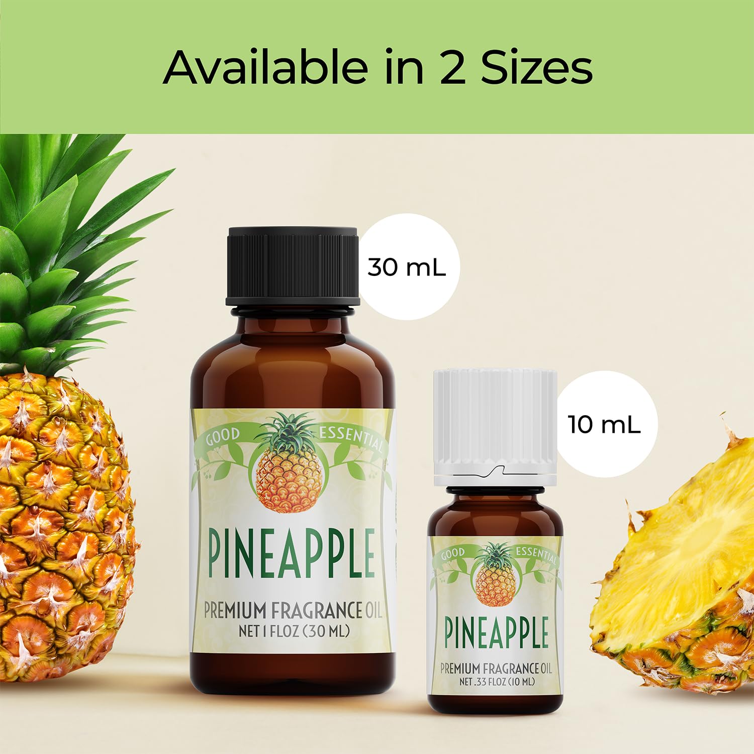 Good Essential aceites fragancia piña, aroma para hogar que evoca isla tropical.