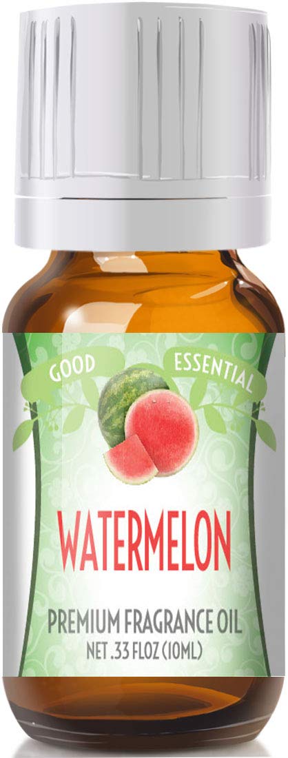 Fragancia de sandia Good Essential en botella ámbar, ideal para difusores y velas.