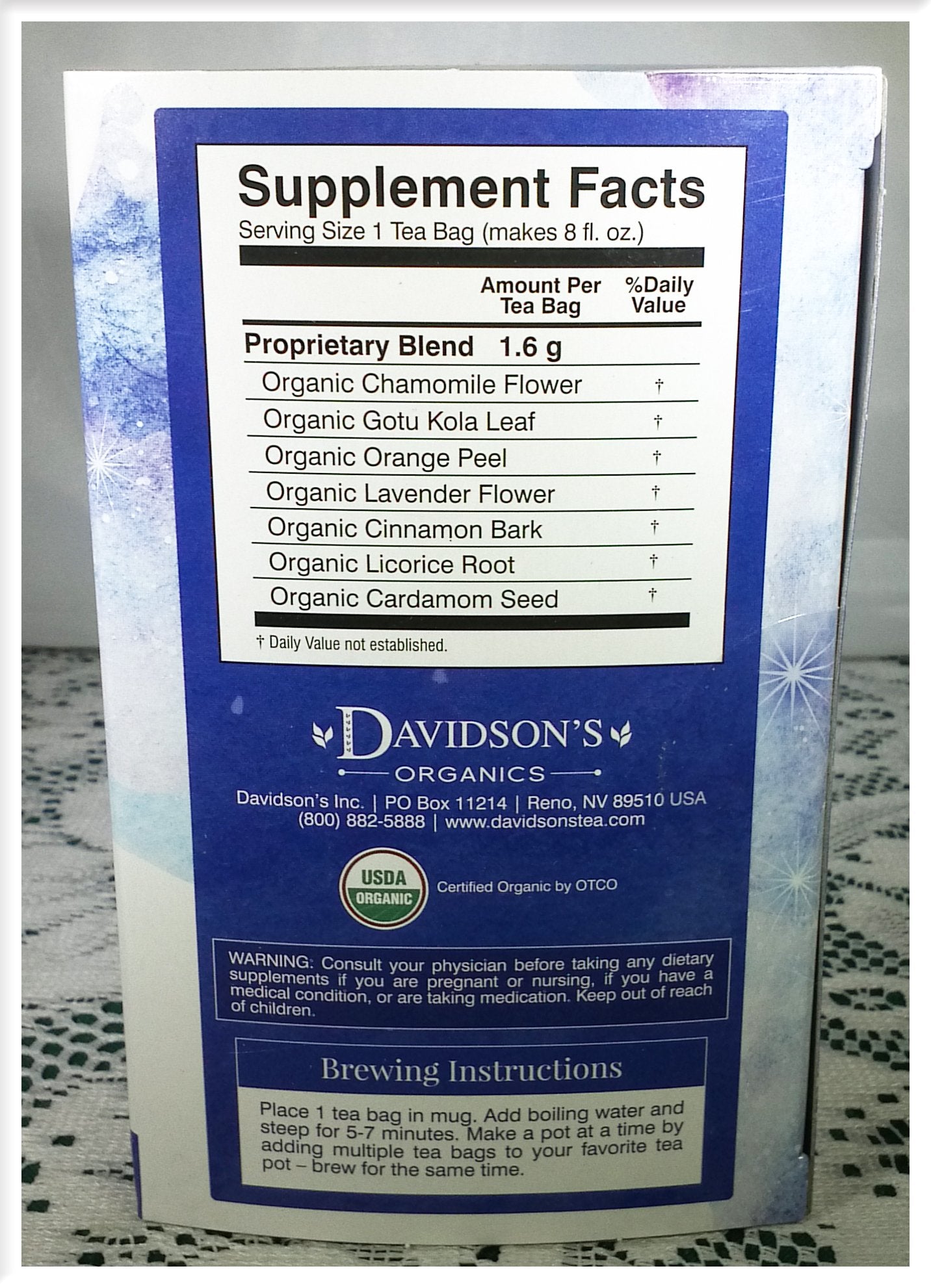 Infusión ayurvédica orgánica de Good Life To Go para dormir.
