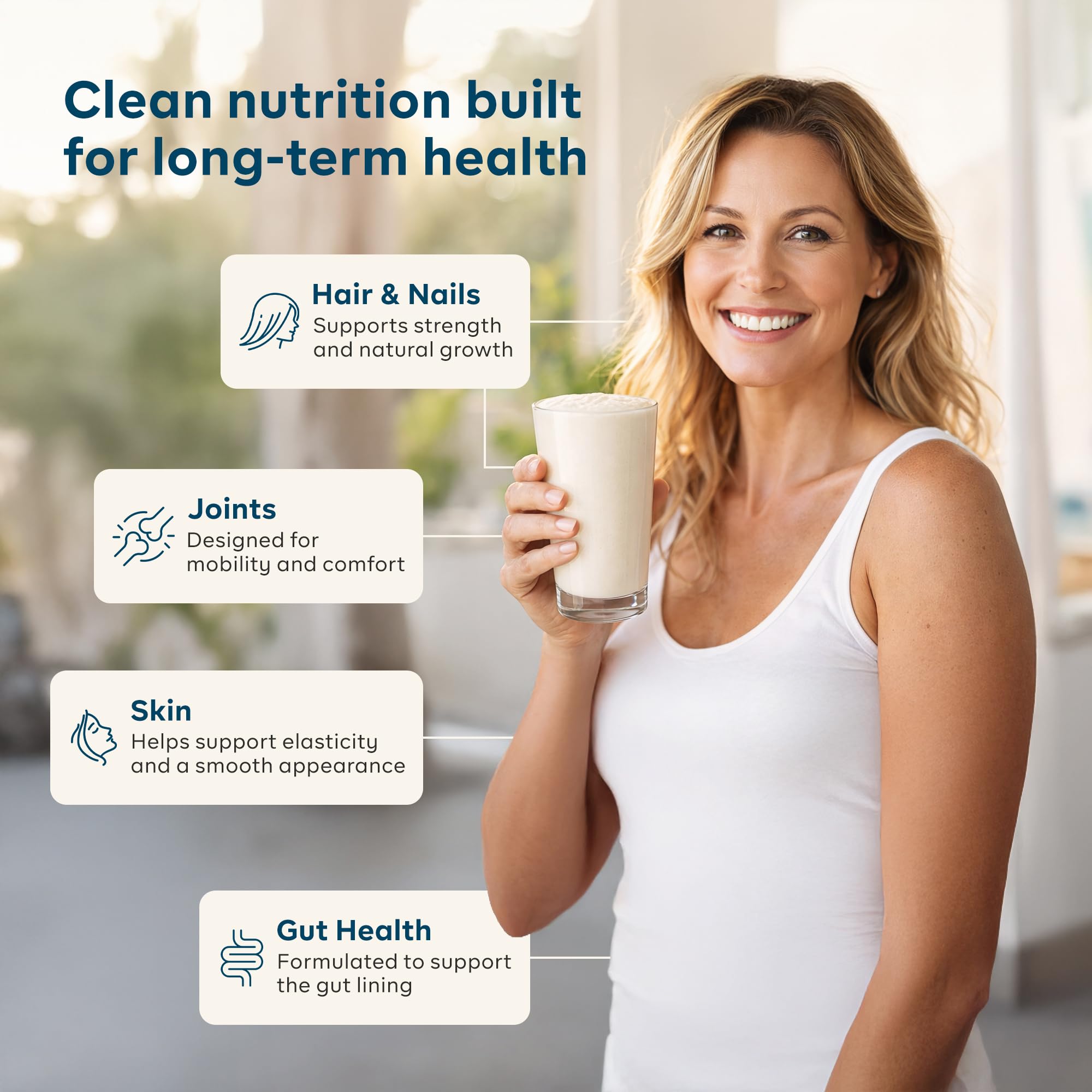 Goode Health SUPR Collagen Powder disuelto en agua sin sabor
