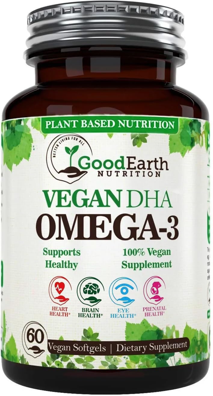 GoodEarth Nutrition aceite de algas: fuente vegetal de omega-3 para el corazón.