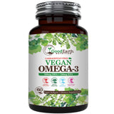 GoodEarth Nutrition Omega-3: botella de cápsulas veganas, fáciles de incorporar en tu rutina diaria.