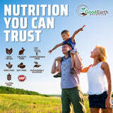 GoodEarth Nutrition Omega-3 certificado por terceros, calidad y pureza verificadas.