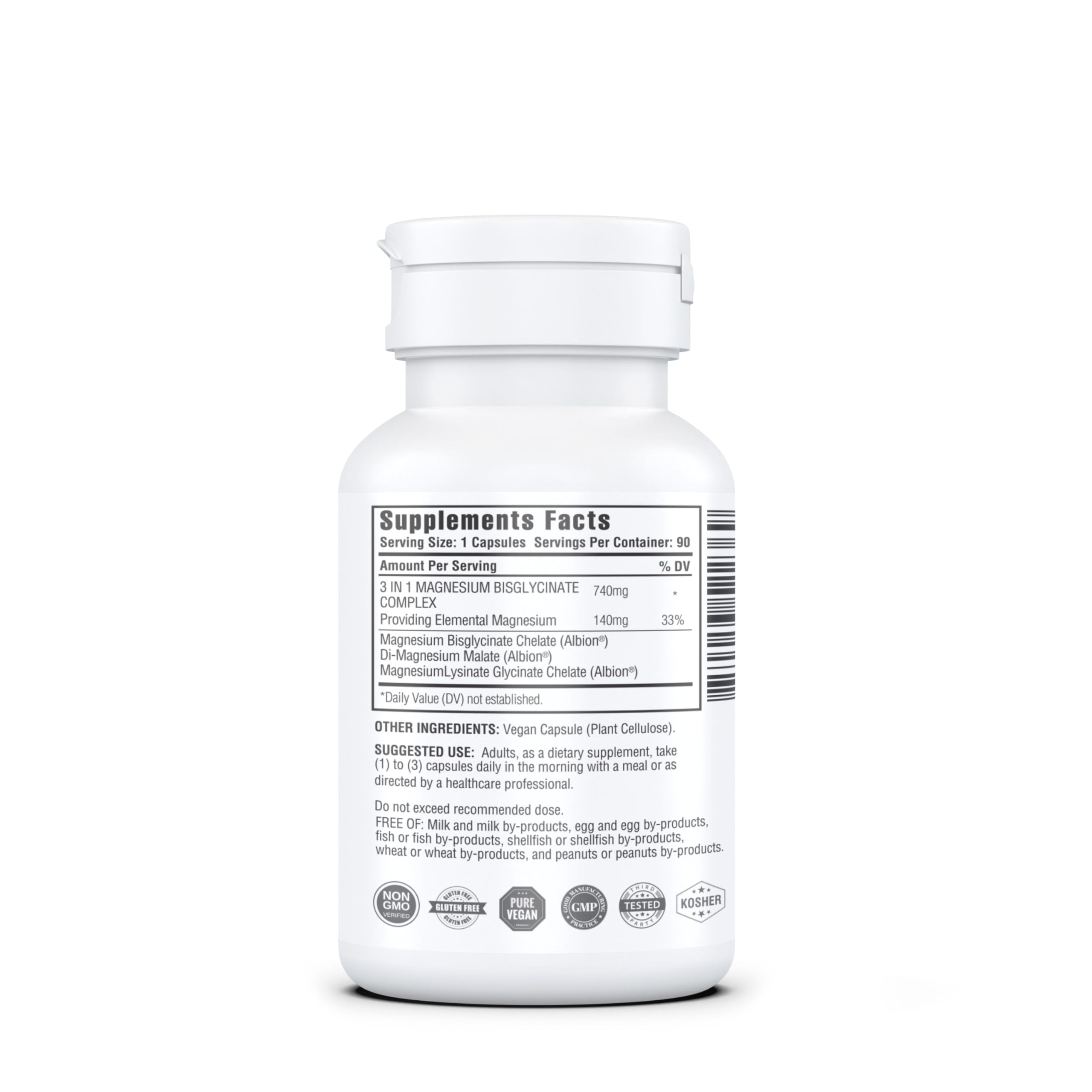 GOODNESS ENCAPSULATED Magnesio 3 en 1 para relajación y sueño mejorado