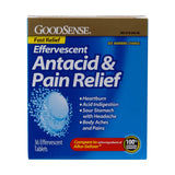 Goodsense alivio efervescente: pastillas azules para alivio de indigestión y dolor.