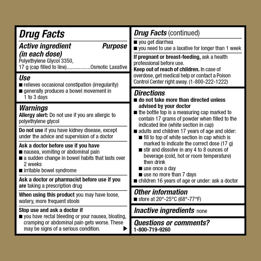 GoodSense ClearLax se disuelve en bebida, sabor neutro para uso diario.