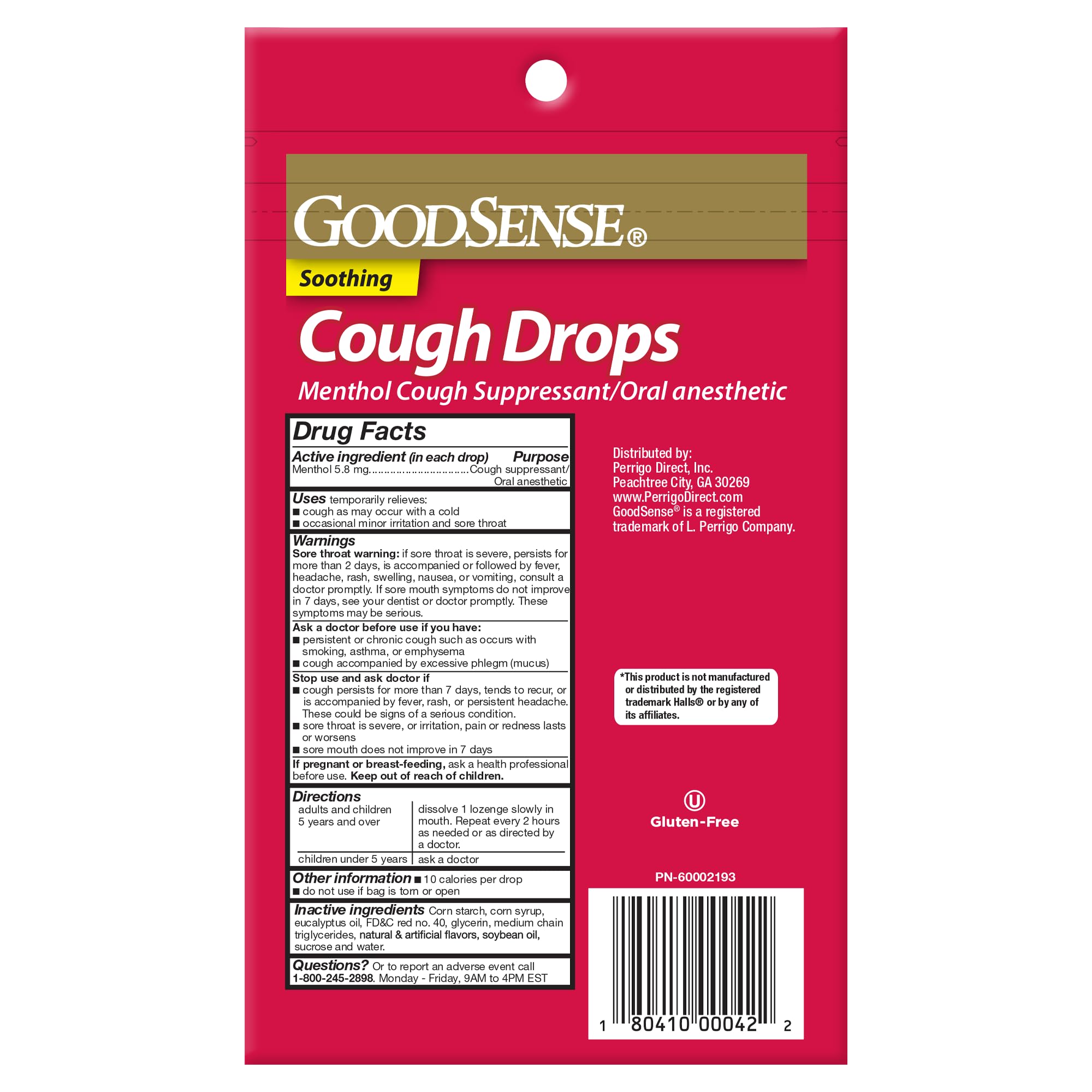 Imagen de empaque GoodSense Original Cereza, sabor cereza para confort de garganta.