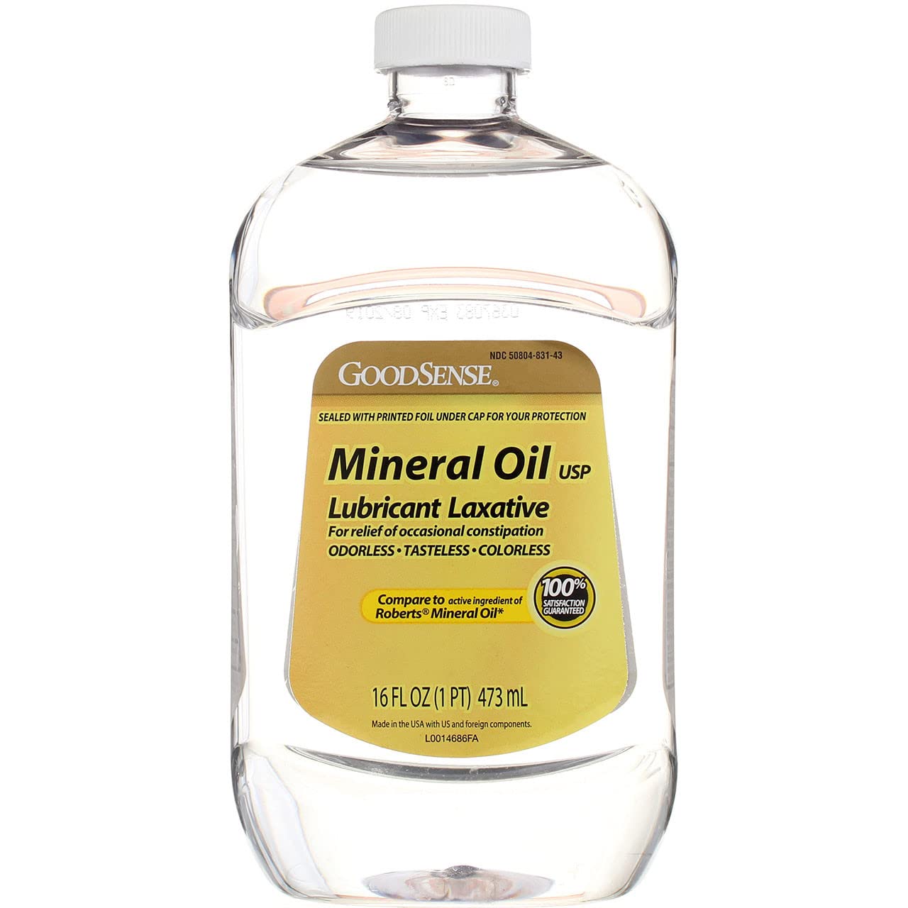 GoodSense Mineral Oil Lubricante, botella frontal, uso suave para comodidad digestiva ocasional