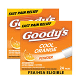 Goody’s caja-naranja-fría: alivio rápido para dolores menores.
