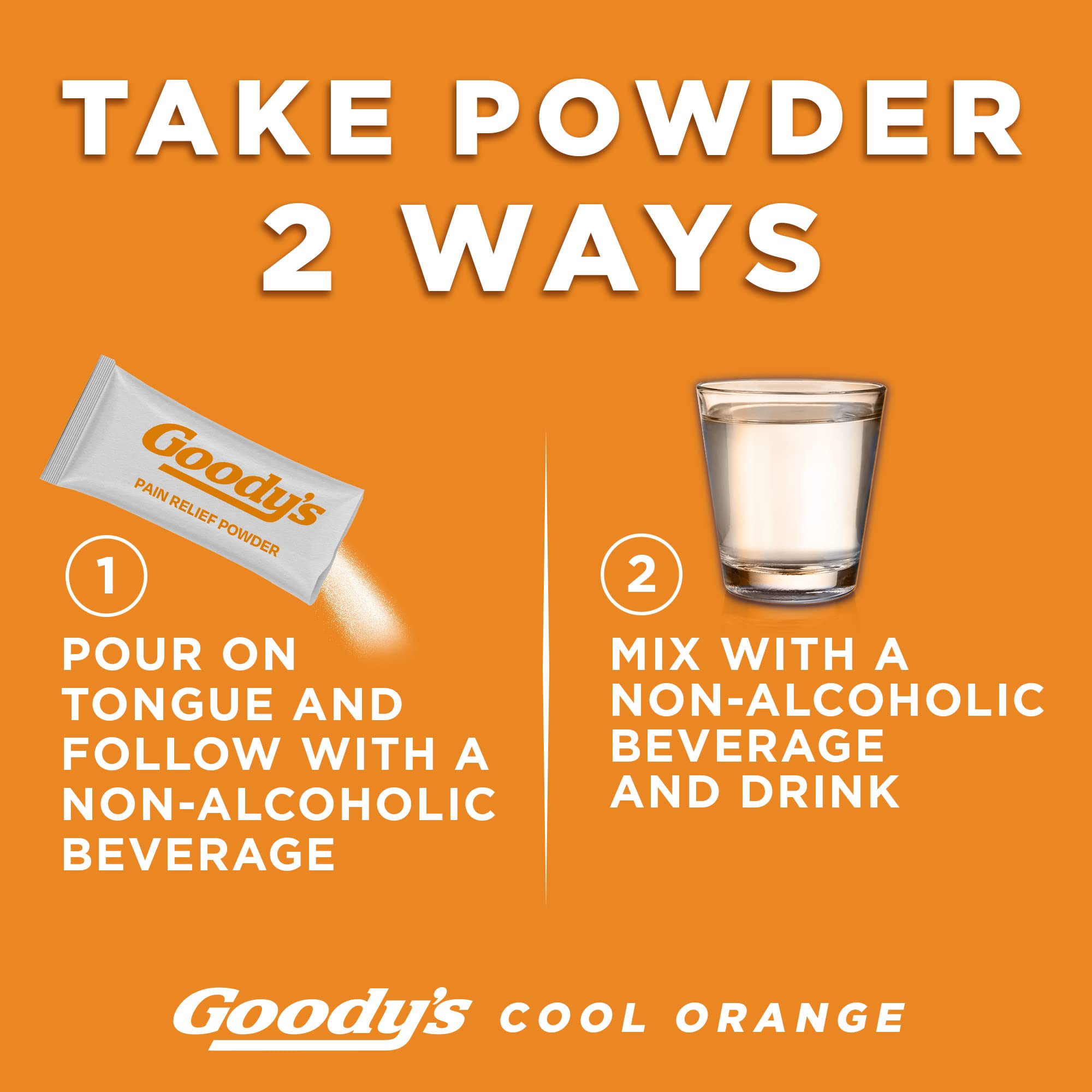 Goody's dosis portátiles naranja refrescante para viajes o trabajo