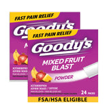 Goody's polvo para dolor de cabeza en paquetes, sabor mezcla de frutas para viaje