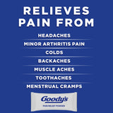 Goody's polvo para dolor de cabeza: empaque portátil para alivio rápido.