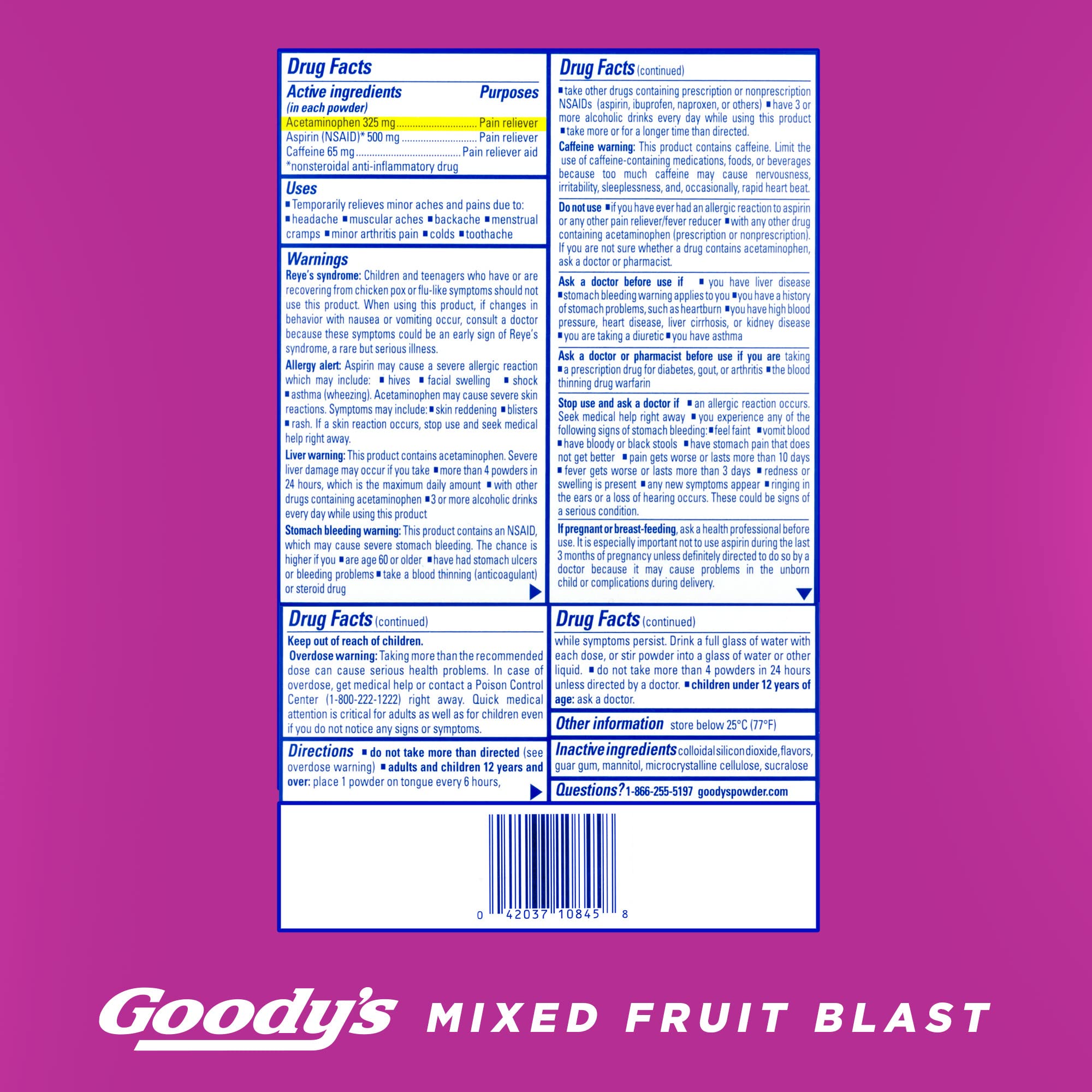 Goody's uso para adultos y mayores de 12 años
